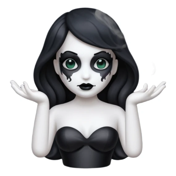 curved dolls, poisonous, black smoke emitted sticker