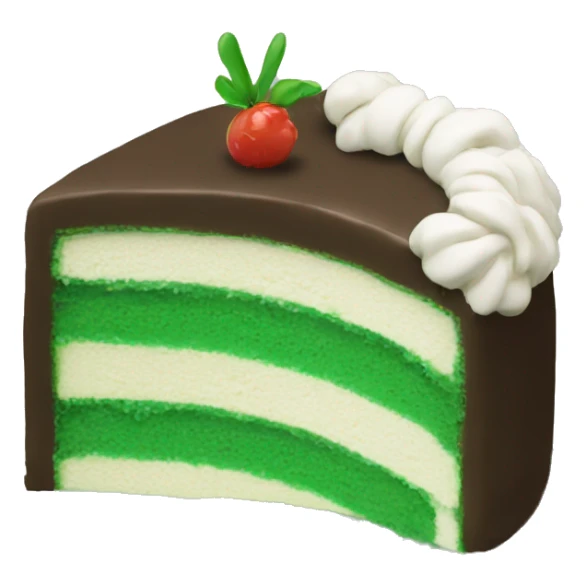 green cake no toppings white filling sticker