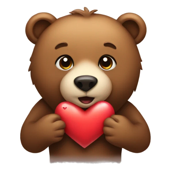Bear with heart sticker