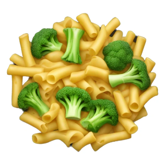 dish with macaroni and pieces of broccoli sticker