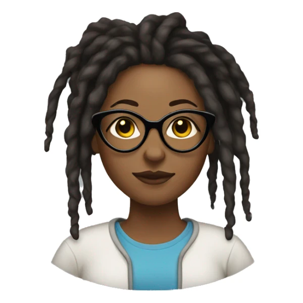 black woman with locs and cat eye glssses sticker