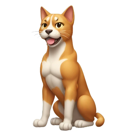 Muscular Cat flexing His biceps with dog sticker