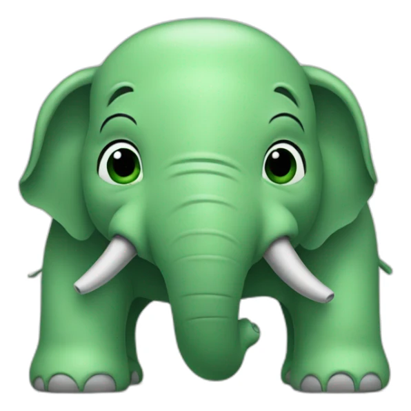 film green elephant sticker