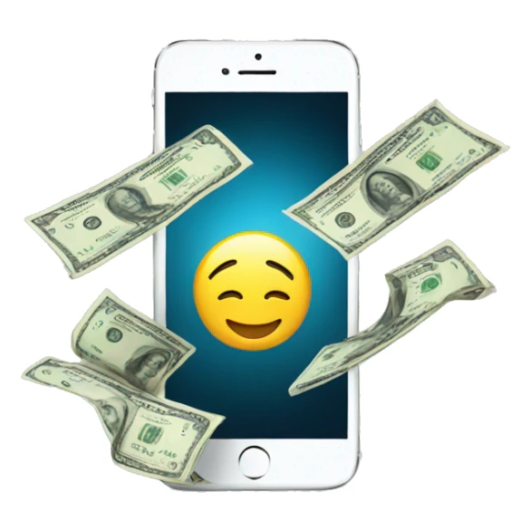 money coming off an iphone sticker