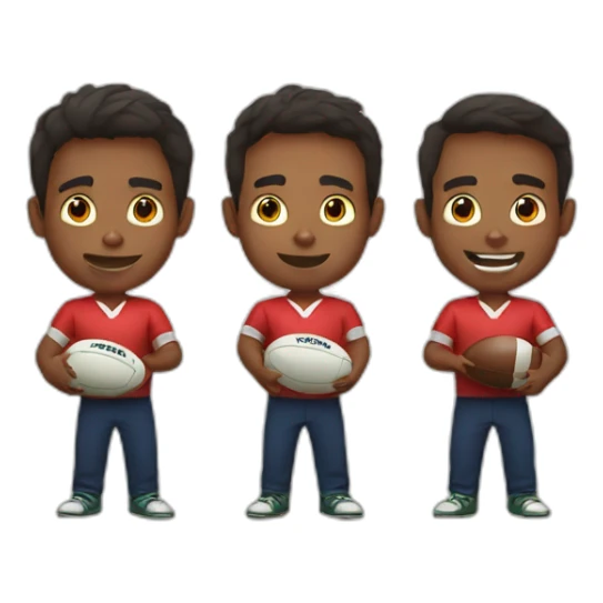 Three brothers holding rugby balls sticker