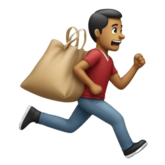 Ladrón corriendo con bolsa de dinero sticker