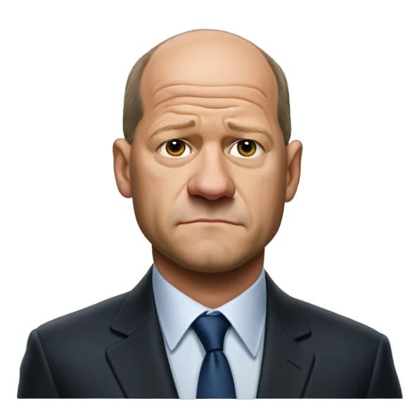 photorealistic Olaf Scholz  sad sticker