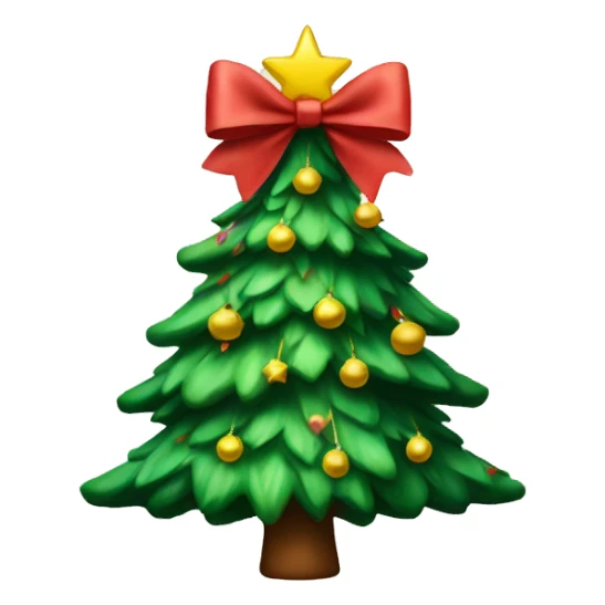 A Christmas tree with a bow on top instead of a star sticker