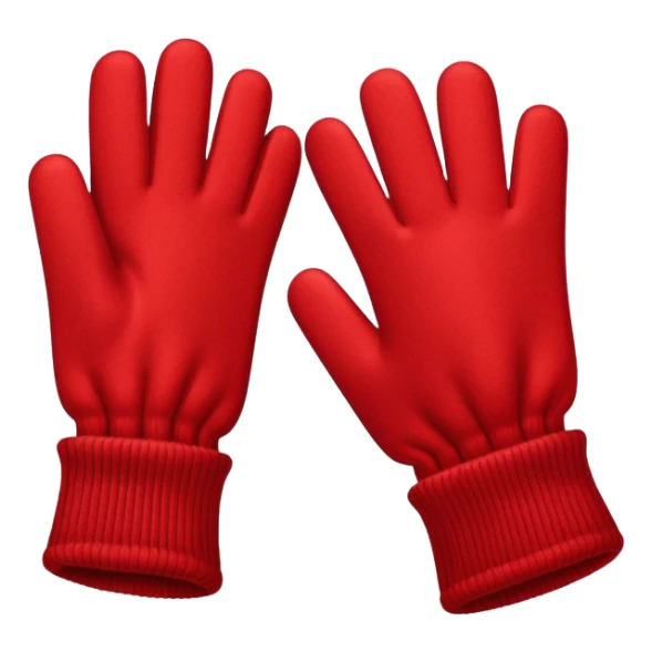 A pair of red wool gloves, cozy and soft, with ribbed cuffs sticker