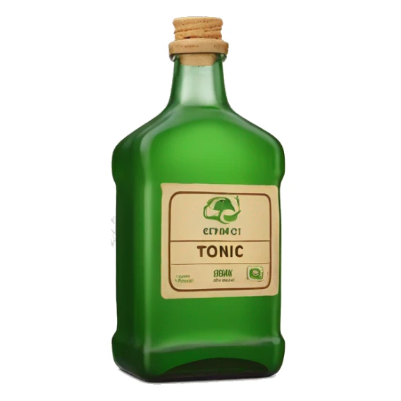 tonic green square bottle with crok and brown label sticker