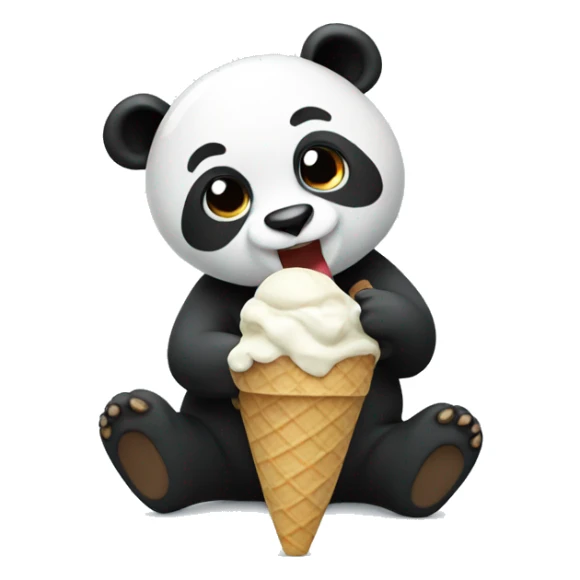 Panda eating ice cream sticker