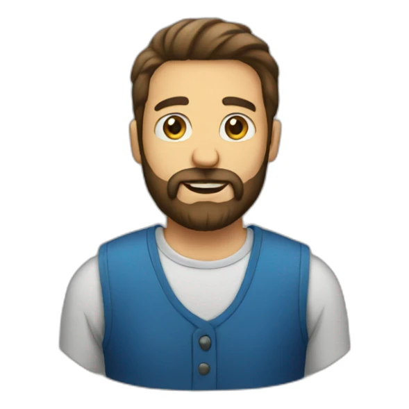 man with beard sticker