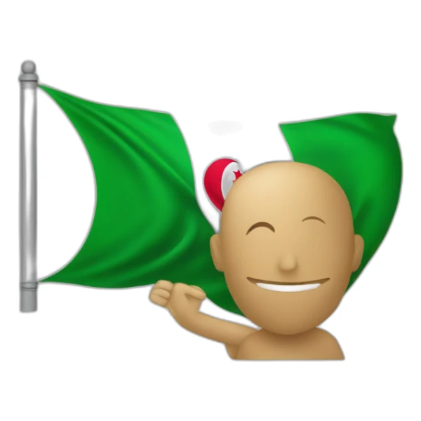 personne tient le drapeau de l'algerie sticker