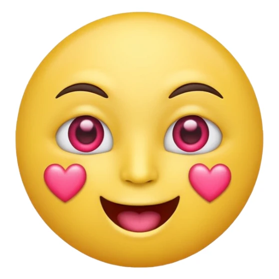 Emoji carita amarillo con ojos de corazones rosa  sticker