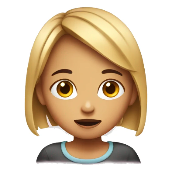 A girl thinking about food sticker