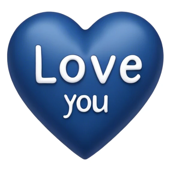 Dark Blue heart with the words Love You Ry in the middle  sticker