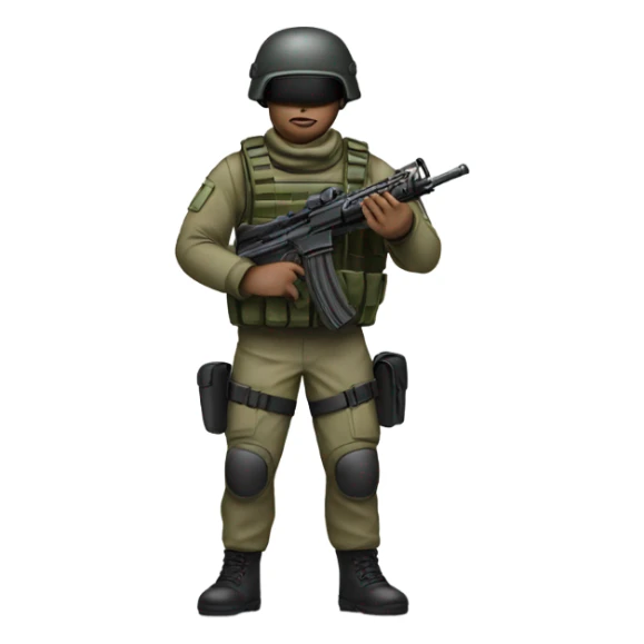 Military man with gun sticker