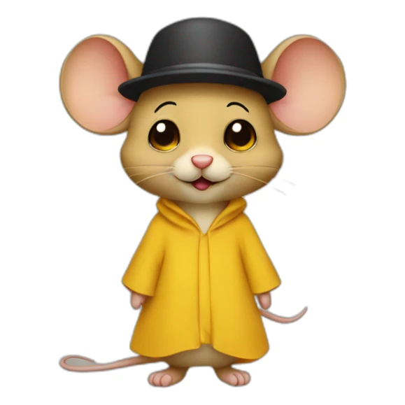 Jerry Mouse with mustache and hat yellow Abaya sticker