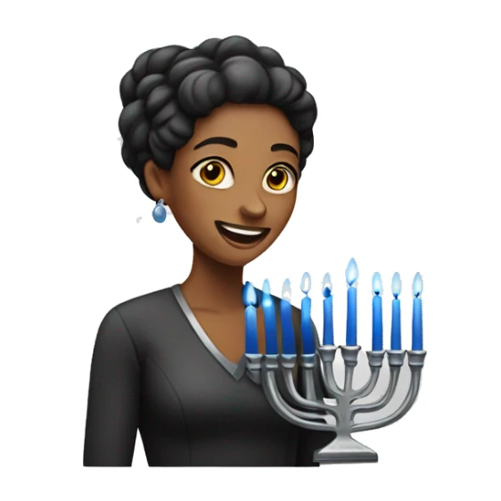 Woman with menorah  sticker