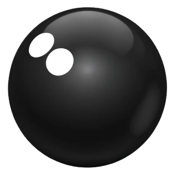 Black Ball with MB written on it. Nothing else no holes. sticker