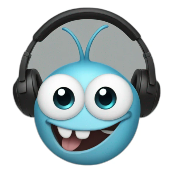 OGGY from Oggy and the cockroaches with headphones  sticker