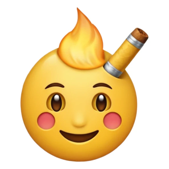 Sigara içen döğmeli sarı emoji sticker