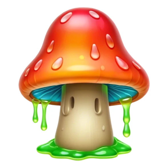 gummy neon melting mushroom  sticker