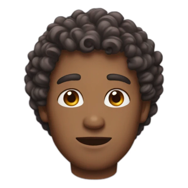 Man with curly hair and heart eyes sticker
