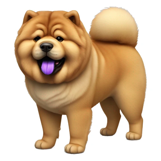 Chow chow with purple tongue, full-body, photorealistic 4k sticker