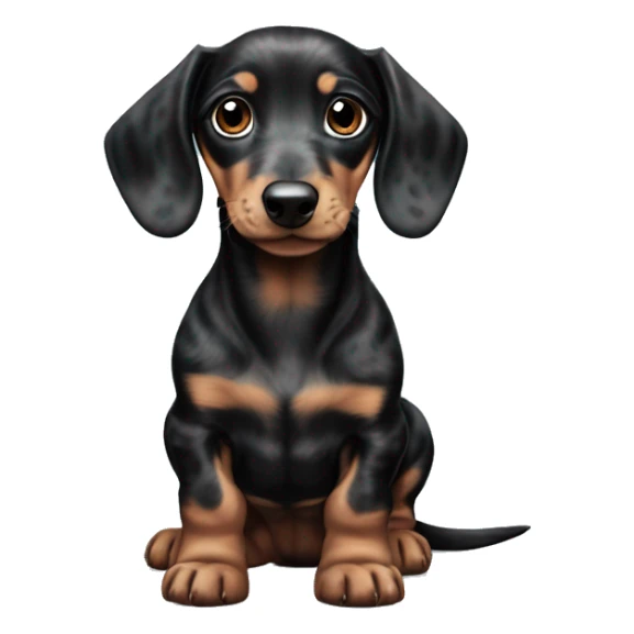 Black merle mini dachshund puppy sticker