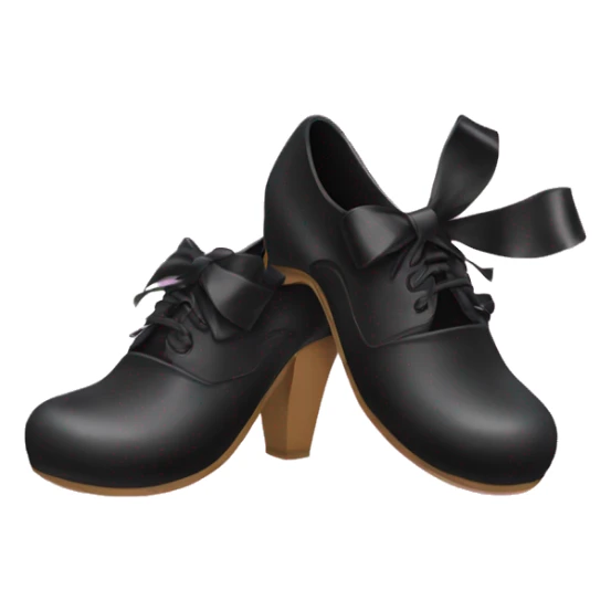 Black shoes with coquette bow ontop sticker