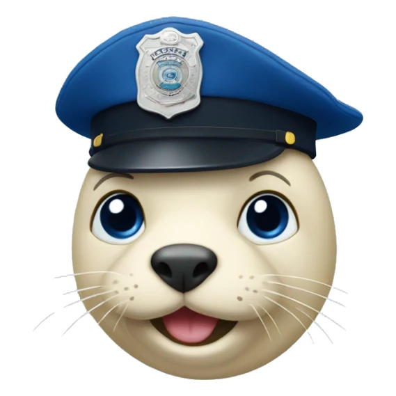 blue seal frent view with police cap sticker