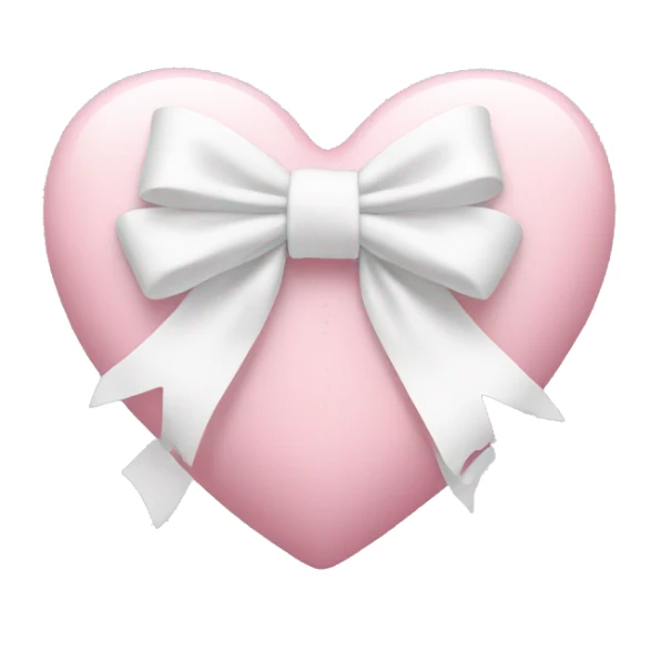 Pastel pink heart with white bow sticker