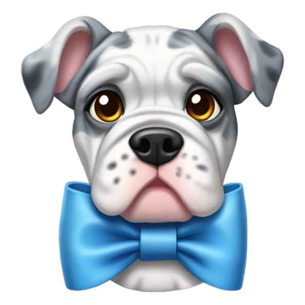 Blue Merle bulldog with bows sticker