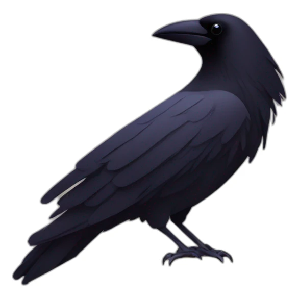 A stylized, abstract raven perched on a book, both in minimalist design sticker