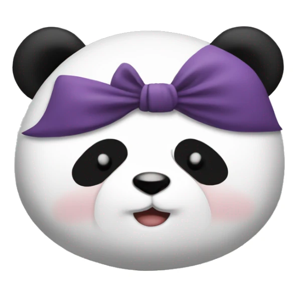 Panda with bow on top of head and sleeping on the side sticker