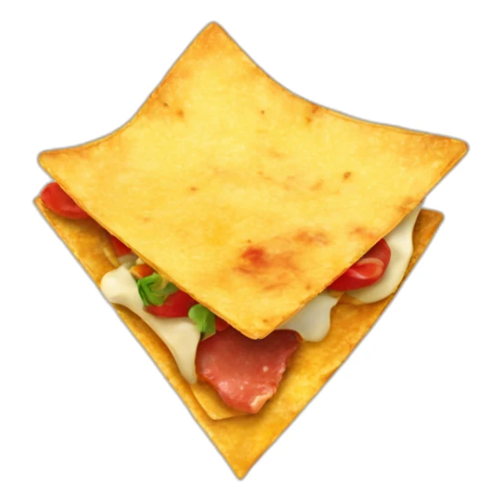 nacho tortilla chip with a little piece of meat on it sticker