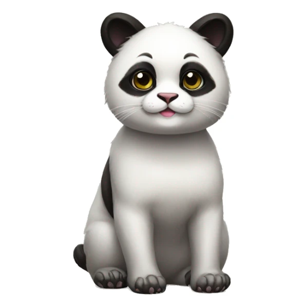cute masked panda-cat-hybrid full body sticker