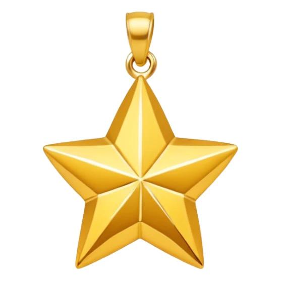 golden star charm-shaped trinket, gold pendant sticker