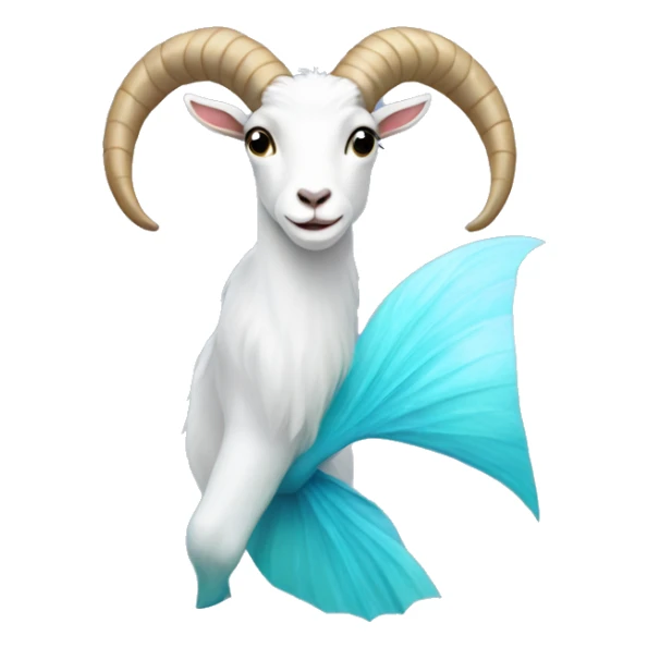 a goat with a light blue mermaid tail sticker