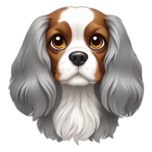 Chien cavalier king charles gris et blanc sticker