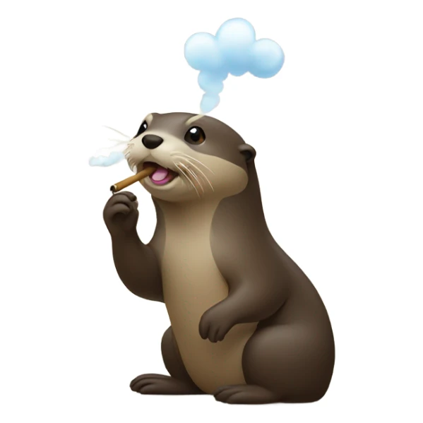 An otter blowing smoke rings sticker