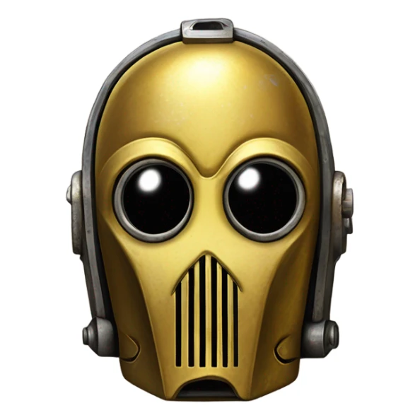 Dusty old west Bounty hunter C-3PO carbonized tarnished from space droid  sticker
