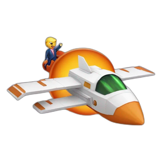 Trump flying to mars on a dragon sticker