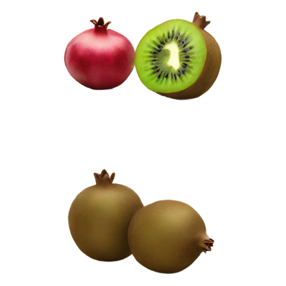 one kiwi and one pomegranate close to each other sticker
