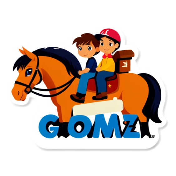 Horse with sign Gomez Family  sticker