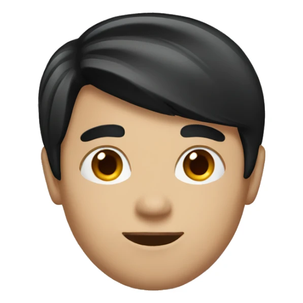 Male medium black Hair sticker