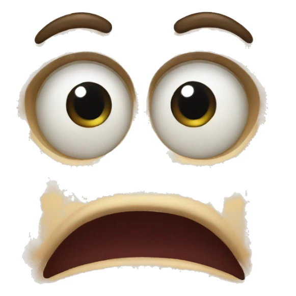 Normal emoji with crying face and really massive eyes and mouth sticker