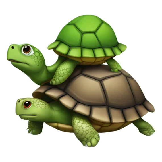 turtle on top of a turtle on top of a turt sticker