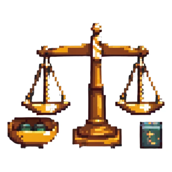 Judge gavel and scales sticker